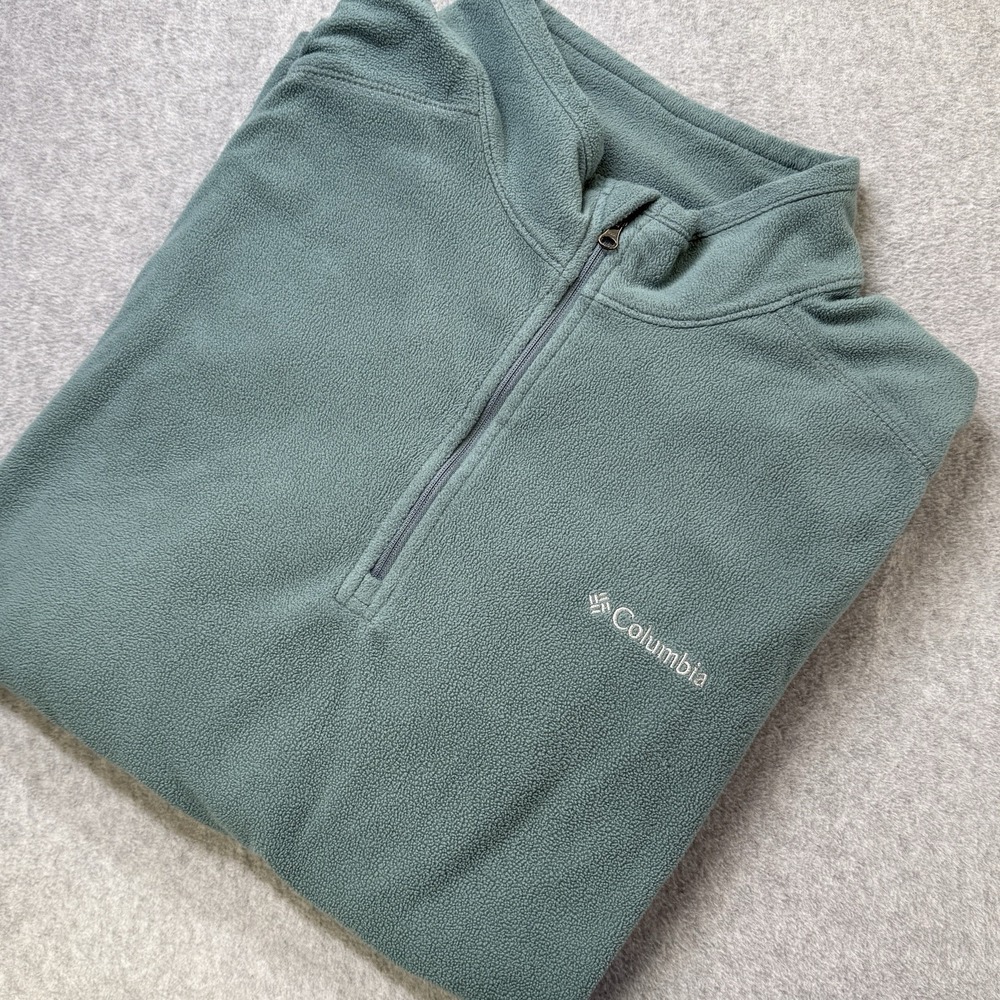 Columbia Sportswear Green Fleece Pullover XXL 1/4 Zip Outdoor Hiking